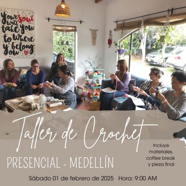 Taller Presencial de Crochet Medellín + Materiales + Pieza Final Decorativa // 01 Feb. 2025